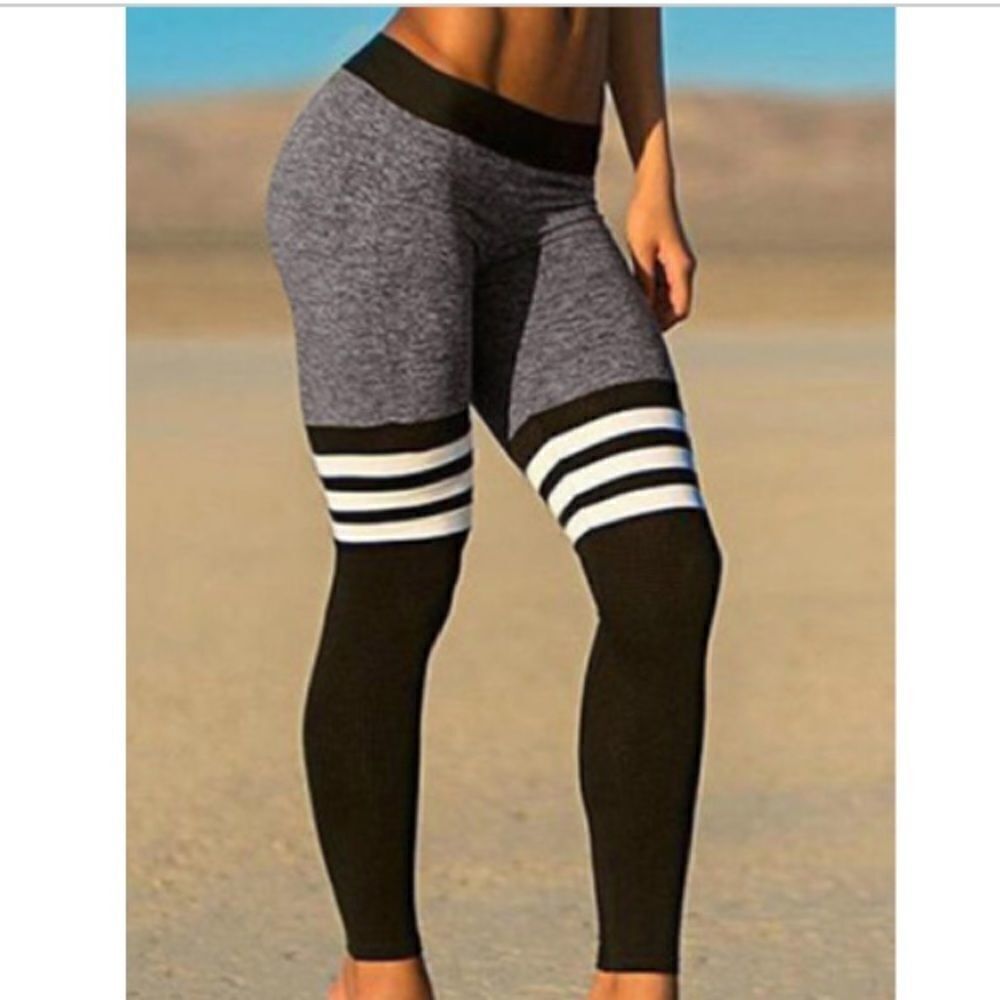Workout yoga running pants Stripped Leggings